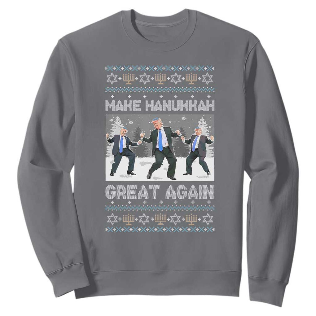 Funny Make Hanukkah Great Again Trump Sweatshirt Menorah David Stars TS11 Charcoal Print Your Wear