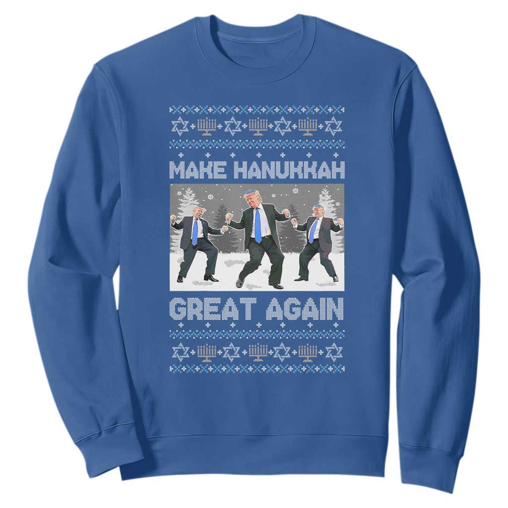 Funny Make Hanukkah Great Again Trump Sweatshirt Menorah David Stars TS11 Royal Blue Print Your Wear