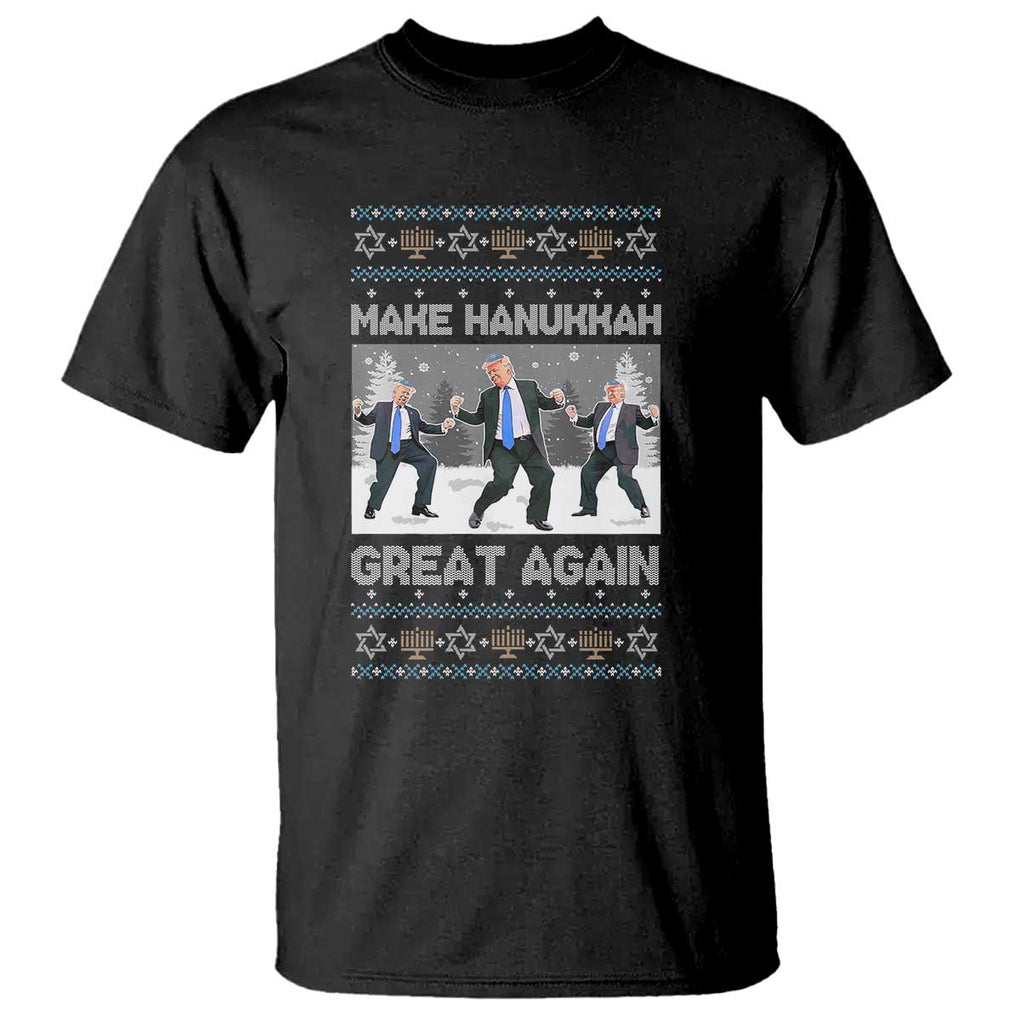 Funny Make Hanukkah Great Again Trump T Shirt Menorah David Stars TS11 Black Print Your Wear