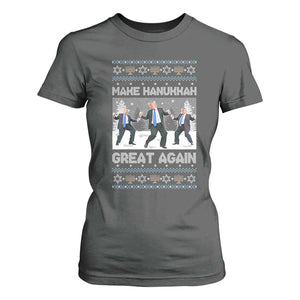Funny Make Hanukkah Great Again Trump T Shirt For Women Menorah David Stars TS11 Dark Heather Print Your Wear