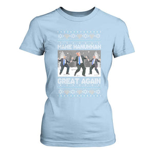 Funny Make Hanukkah Great Again Trump T Shirt For Women Menorah David Stars TS11 Light Blue Print Your Wear