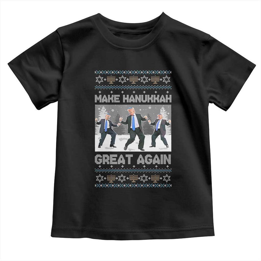 Funny Make Hanukkah Great Again Trump Toddler T Shirt Menorah David Stars TS11 Black Print Your Wear