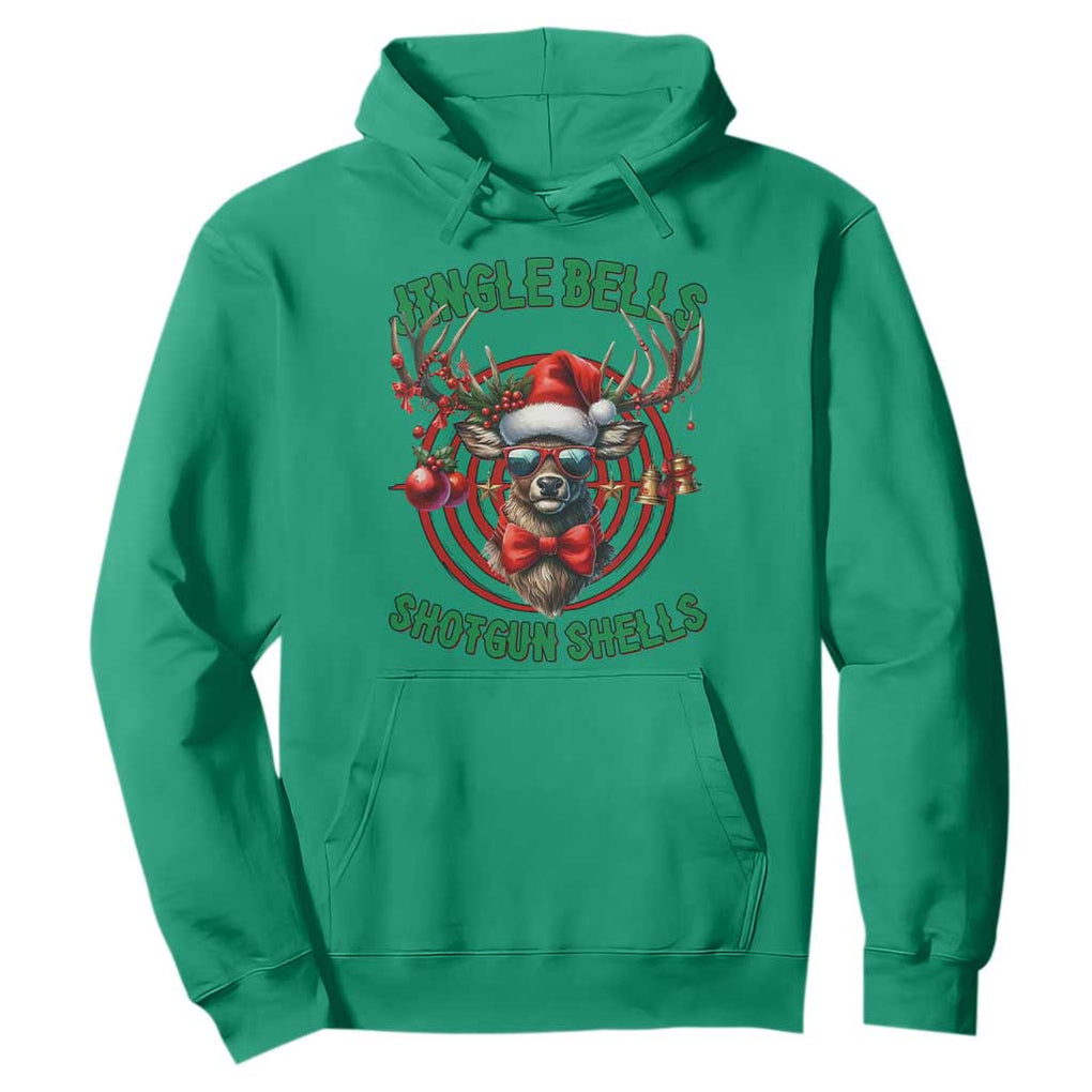 Funny Christmas Hunting Hoodie Jingle Bells Shotgun Shells Santa Deer TS11 Irish Green Print Your Wear