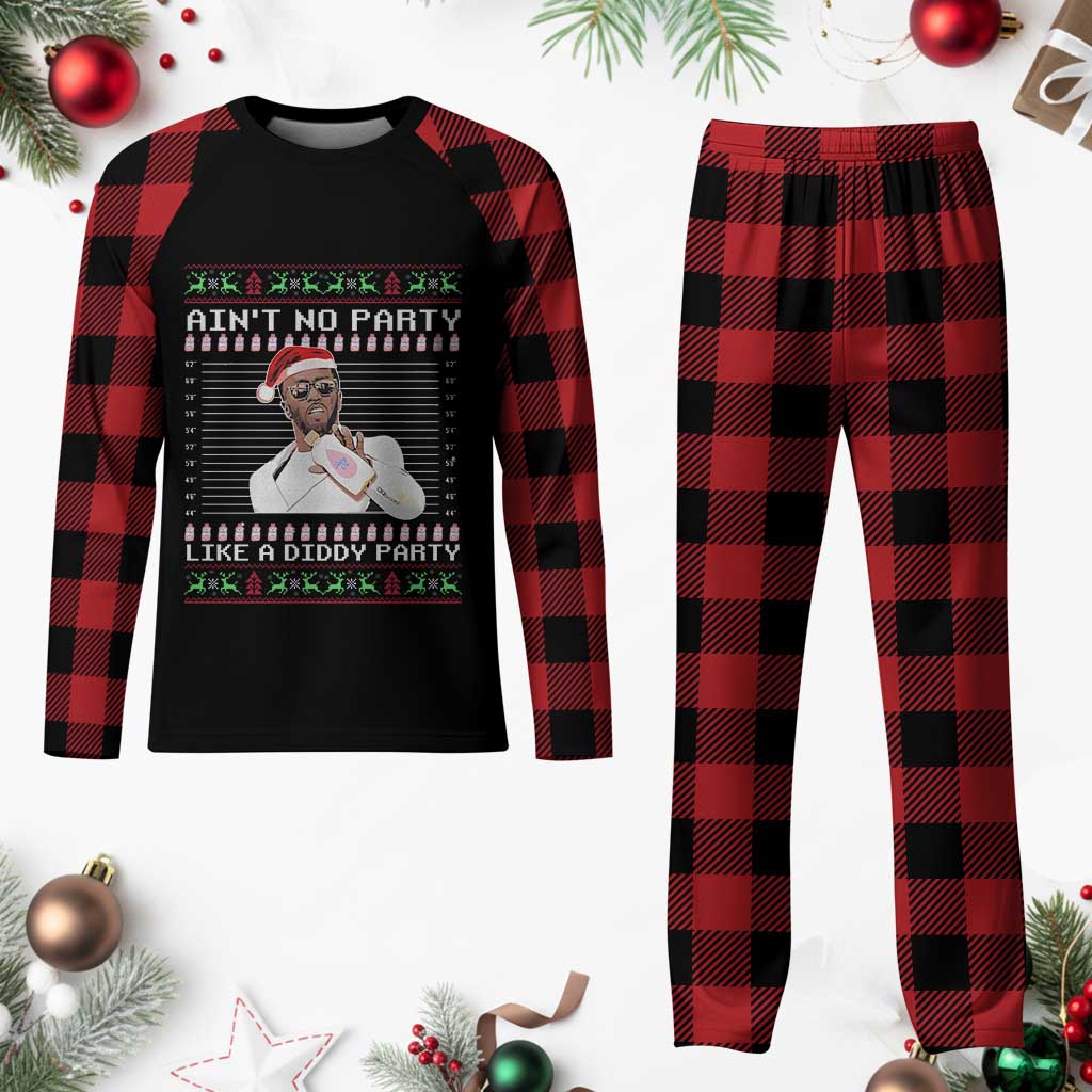 Funny Ain't No Party Like A Diddy Party Plaid Pajama Set Xmas Dirty Santa Diddy TS11 Buffalo Plaid Print Your Wear