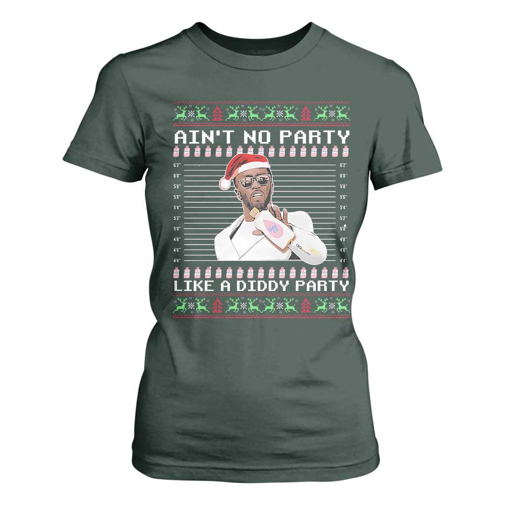 Funny Ain't No Party Like A Diddy Party T Shirt For Women Christmas Dirty Santa Diddy TS11 Dark Forest Green Print Your Wear