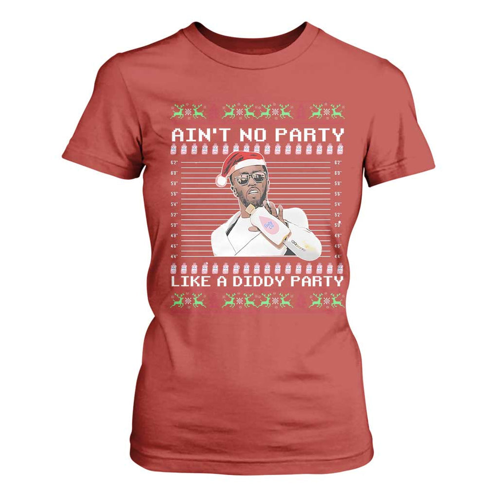 Funny Ain't No Party Like A Diddy Party T Shirt For Women Christmas Dirty Santa Diddy TS11 Red Print Your Wear