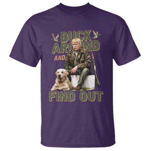 Funny Trump Hunting T Shirt Buck Around And Find Out Camo Hunter TS11 Purple Print Your Wear