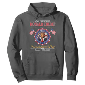 47th President Donald Trump Inauguration Day 2025 Memorabilia Hoodie TS11 Dark Heather Print Your Wear