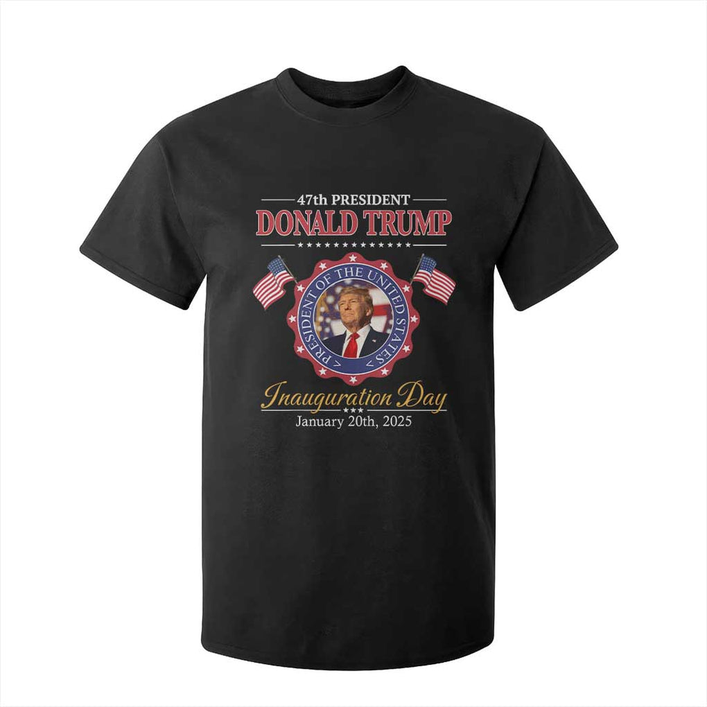 47th President Donald Trump Inauguration Day 2025 Memorabilia T Shirt For Kid TS11 Black Print Your Wear