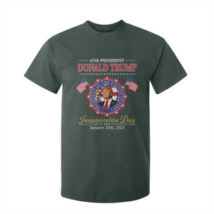 47th President Donald Trump Inauguration Day 2025 Memorabilia T Shirt For Kid TS11 Dark Forest Green Print Your Wear