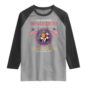 47th President Donald Trump Inauguration Day 2025 Memorabilia Raglan Shirt TS11 Sport Gray Black Print Your Wear