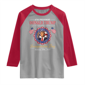 47th President Donald Trump Inauguration Day 2025 Memorabilia Raglan Shirt TS11 Sport Gray Red Print Your Wear