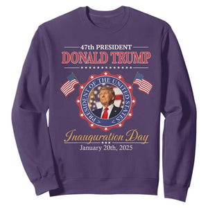47th President Donald Trump Inauguration Day 2025 Memorabilia Sweatshirt TS11 Purple Print Your Wear