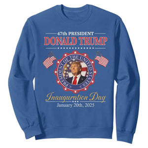 47th President Donald Trump Inauguration Day 2025 Memorabilia Sweatshirt TS11 Royal Blue Print Your Wear