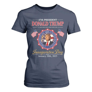 47th President Donald Trump Inauguration Day 2025 Memorabilia T Shirt For Women TS11 Navy Print Your Wear