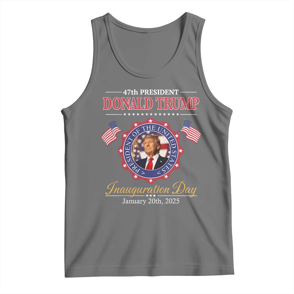 47th President Donald Trump Inauguration Day 2025 Memorabilia Tank Top TS11 Black Heather Print Your Wear