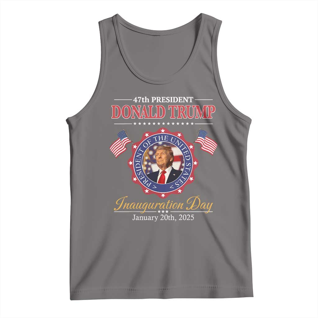 47th President Donald Trump Inauguration Day 2025 Memorabilia Tank Top TS11 Deep Heather Print Your Wear