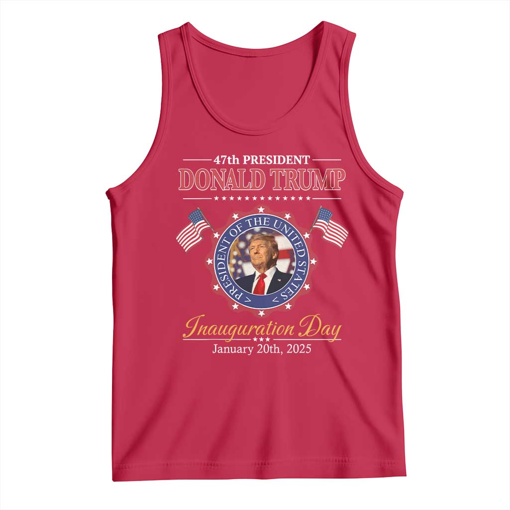 47th President Donald Trump Inauguration Day 2025 Memorabilia Tank Top TS11 Red Print Your Wear