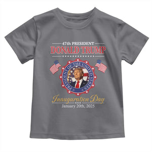 47th President Donald Trump Inauguration Day 2025 Memorabilia Toddler T Shirt TS11 Charcoal Print Your Wear