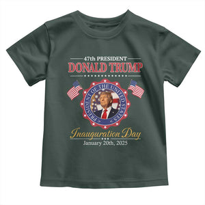 47th President Donald Trump Inauguration Day 2025 Memorabilia Toddler T Shirt TS11 Dark Forest Green Print Your Wear
