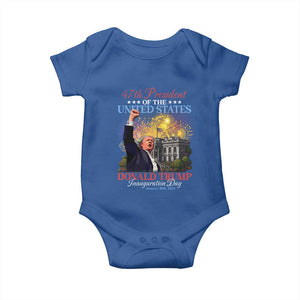 47th President Donald Trump Inauguration Day 2025 Baby Onesie White House Fireworks American Flag Memorabilia TS11 Royal Blue Print Your Wear