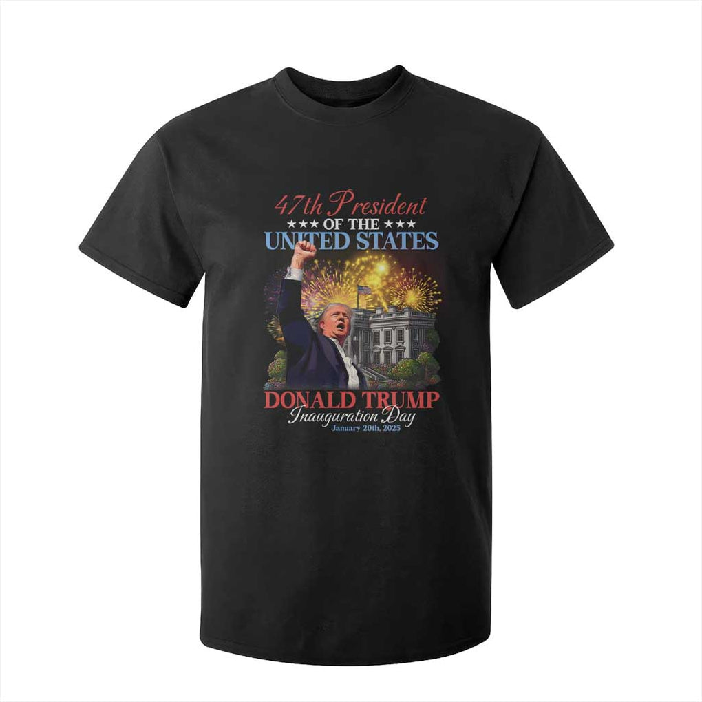 47th President Donald Trump Inauguration Day 2025 T Shirt For Kid White House Fireworks American Flag Memorabilia TS11 Black Print Your Wear