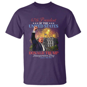 47th President Donald Trump Inauguration Day 2025 T Shirt White House Fireworks American Flag Memorabilia TS11 Purple Print Your Wear