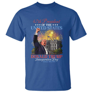 47th President Donald Trump Inauguration Day 2025 T Shirt White House Fireworks American Flag Memorabilia TS11 Royal Blue Print Your Wear