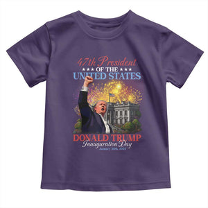 47th President Donald Trump Inauguration Day 2025 Toddler T Shirt White House Fireworks American Flag Memorabilia TS11 Purple Print Your Wear