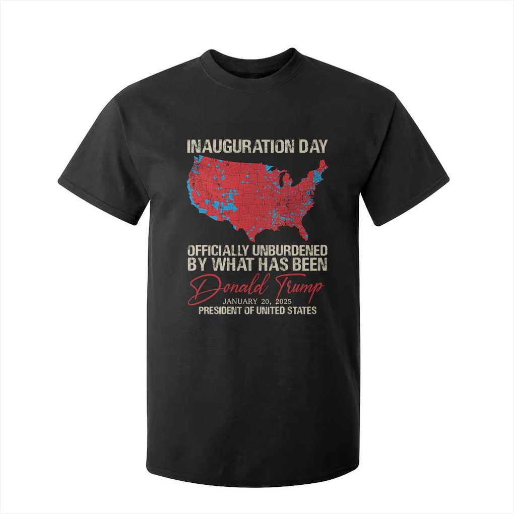 47th President Donald Trump Inauguration Day 2025 T Shirt For Kid Officially Unburdened By What Has Been American Maps TS11 Black Print Your Wear