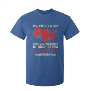 47th President Donald Trump Inauguration Day 2025 T Shirt For Kid Officially Unburdened By What Has Been American Maps TS11 Royal Blue Print Your Wear