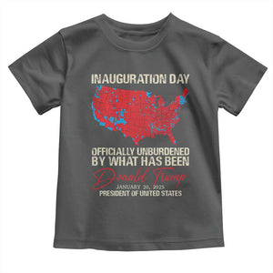 47th President Donald Trump Inauguration Day 2025 Toddler T Shirt Officially Unburdened By What Has Been American Maps TS11 Dark Heather Print Your Wear