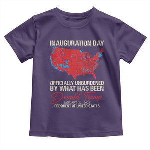 47th President Donald Trump Inauguration Day 2025 Toddler T Shirt Officially Unburdened By What Has Been American Maps TS11 Purple Print Your Wear