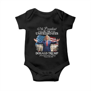 47th President Donald Trump Inauguration Day 2025 Baby Onesie United States Capitol American Flag Memorabilia TS11 Black Print Your Wear