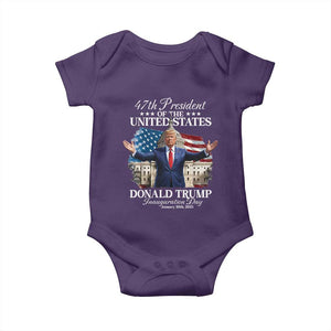 47th President Donald Trump Inauguration Day 2025 Baby Onesie United States Capitol American Flag Memorabilia TS11 Purple Print Your Wear