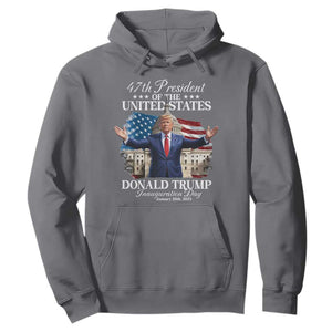 47th President Donald Trump Inauguration Day 2025 Hoodie United States Capitol American Flag Memorabilia TS11 Charcoal Print Your Wear