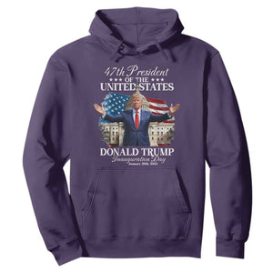 47th President Donald Trump Inauguration Day 2025 Hoodie United States Capitol American Flag Memorabilia TS11 Purple Print Your Wear