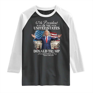 47th President Donald Trump Inauguration Day 2025 Raglan Shirt United States Capitol American Flag Memorabilia TS11 Black White Print Your Wear