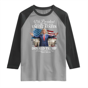 47th President Donald Trump Inauguration Day 2025 Raglan Shirt United States Capitol American Flag Memorabilia TS11 Sport Gray Black Print Your Wear