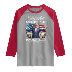 47th President Donald Trump Inauguration Day 2025 Raglan Shirt United States Capitol American Flag Memorabilia TS11 Sport Gray Red Print Your Wear