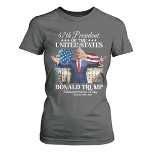 47th President Donald Trump Inauguration Day 2025 T Shirt For Women United States Capitol American Flag Memorabilia TS11 Dark Heather Print Your Wear