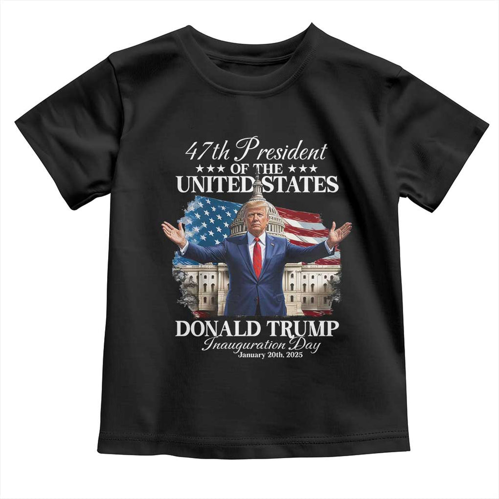 47th President Donald Trump Inauguration Day 2025 Toddler T Shirt United States Capitol American Flag Memorabilia TS11 Black Print Your Wear
