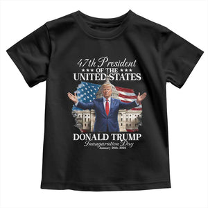 47th President Donald Trump Inauguration Day 2025 Toddler T Shirt United States Capitol American Flag Memorabilia TS11 Black Print Your Wear