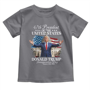 47th President Donald Trump Inauguration Day 2025 Toddler T Shirt United States Capitol American Flag Memorabilia TS11 Charcoal Print Your Wear