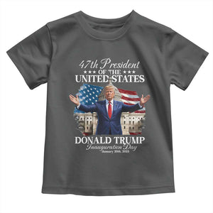 47th President Donald Trump Inauguration Day 2025 Toddler T Shirt United States Capitol American Flag Memorabilia TS11 Dark Heather Print Your Wear