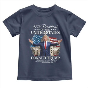 47th President Donald Trump Inauguration Day 2025 Toddler T Shirt United States Capitol American Flag Memorabilia TS11 Navy Print Your Wear