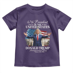 47th President Donald Trump Inauguration Day 2025 Toddler T Shirt United States Capitol American Flag Memorabilia TS11 Purple Print Your Wear