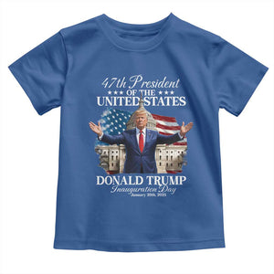 47th President Donald Trump Inauguration Day 2025 Toddler T Shirt United States Capitol American Flag Memorabilia TS11 Royal Blue Print Your Wear