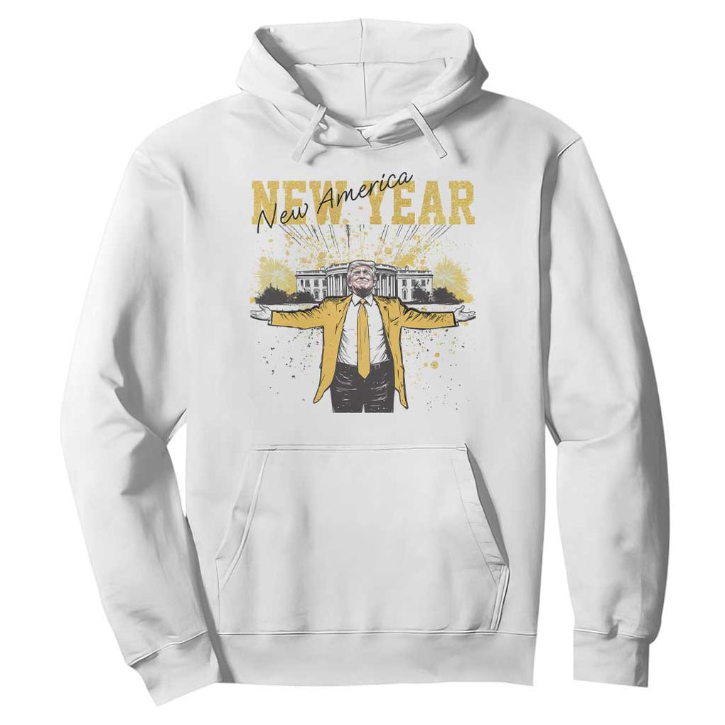 Funny Trump New Year New America 2025 Hoodie TS11 White Print Your Wear