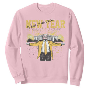 Funny Trump New Year New America 2025 Sweatshirt TS11 Light Pink Print Your Wear